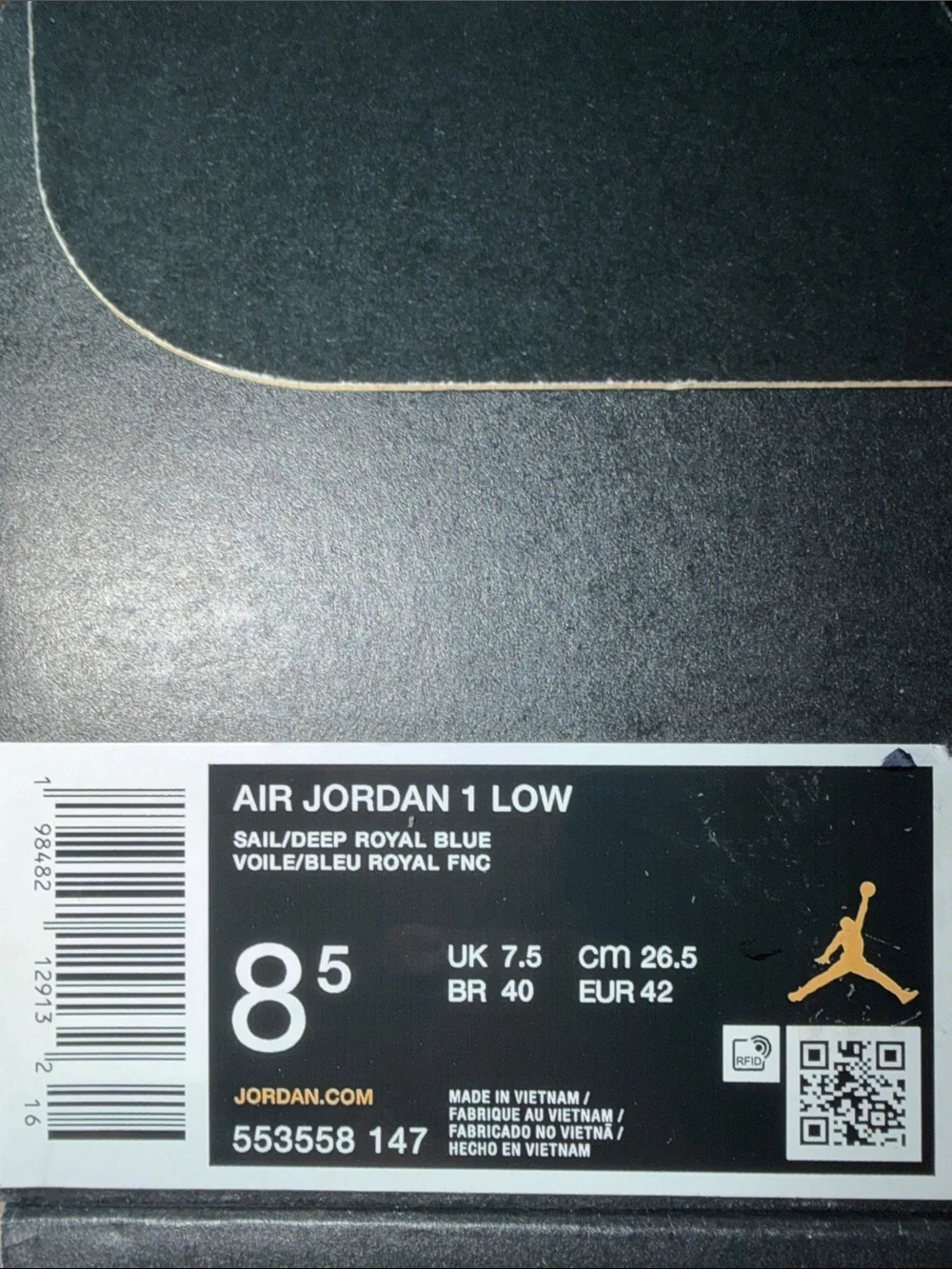 Air Jordan 1 Low Deep Royal Blue 553558-147 Men’s Size 8.5